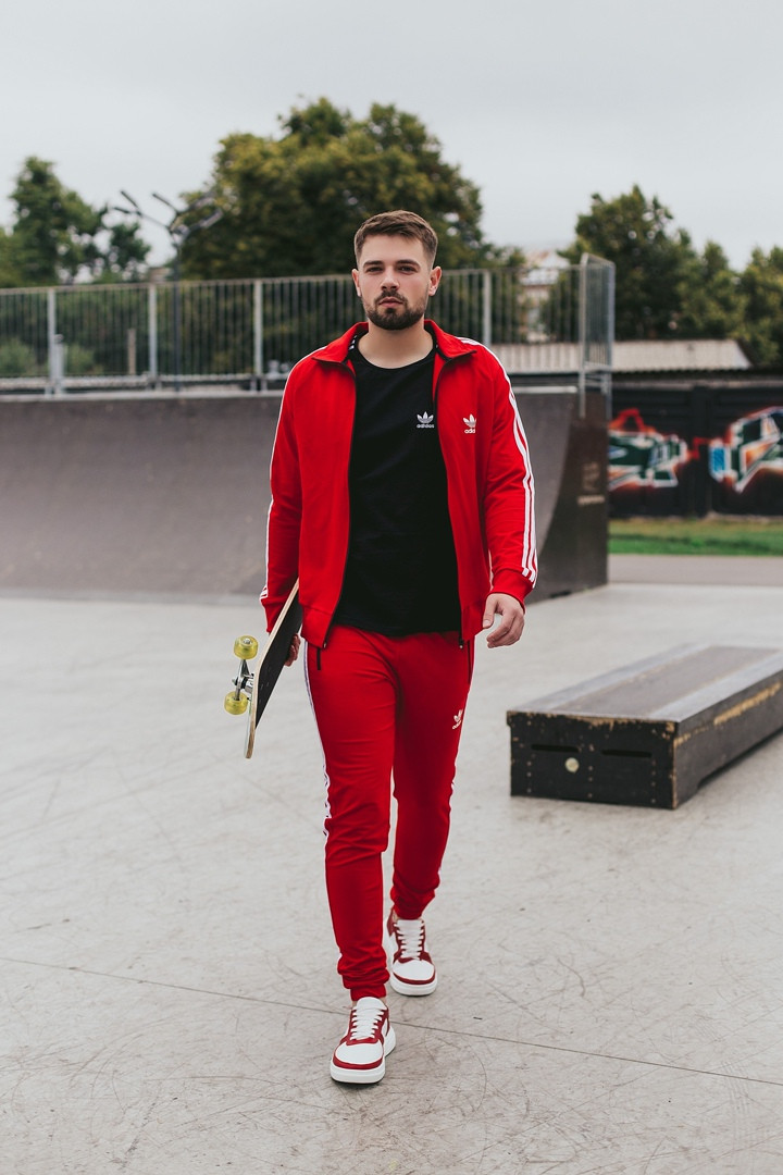 Чоловічий спортивний костюм червоний із лампасами XS, S, M, L, XL, XXL