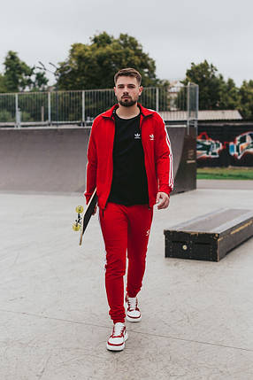 Чоловічий спортивний костюм червоний із лампасами XS, S, M, L, XL, XXL, фото 2