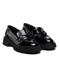 Туфлі чорні лаковані жіночі на низькому підборі Evromoda 40 37 39
