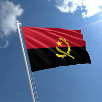Флаг Анголы Габардин, 1,05х0,7 м, Люверсы (2 шт.)
