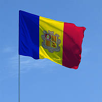 Флаг Андорры Атлас, 1,35х0,9 м, Люверсы (2 шт.)