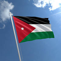 Флаг Иордании Атлас, 1,5х1 м, Карман под древко