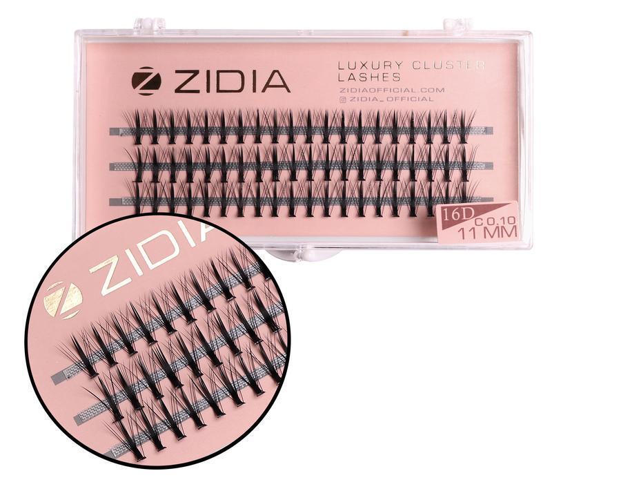 Zidia Cluster lashes 16D KIM C 0.10 (3 стрічки, розмір 11 mm)