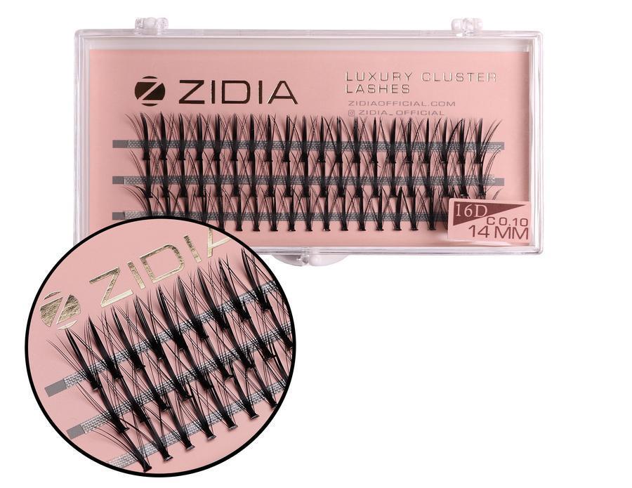 Zidia Cluster lashes 16D KIM C 0.10 (3 стрічки, розмір 14 mm)