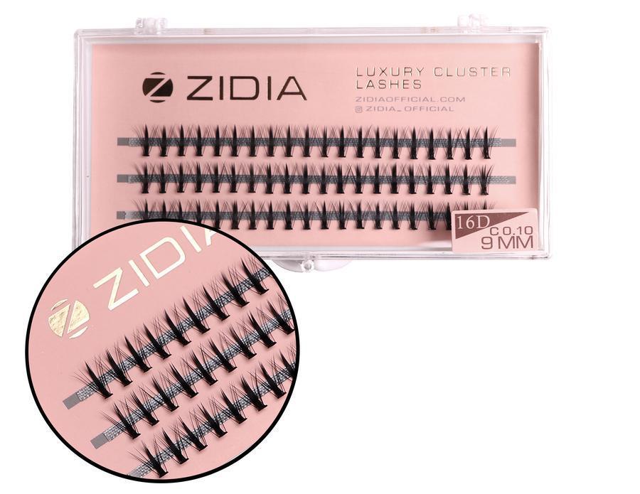 Zidia Cluster lashes 16D KIM C 0.10 (3 стрічки, розмір 9 mm)