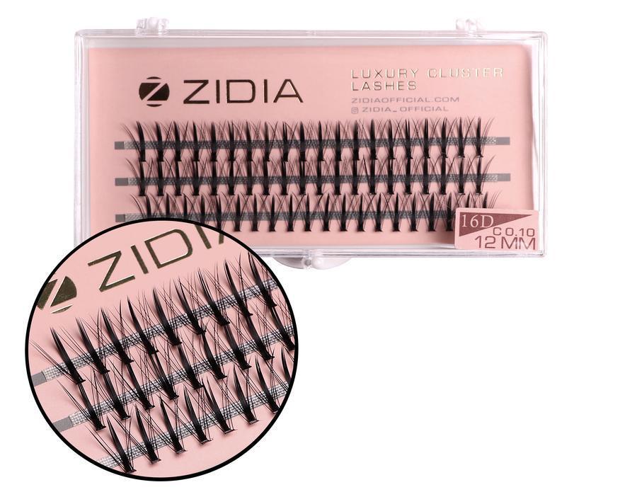 Zidia Cluster lashes 16D KIM C 0.10 (3 стрічки, розмір 12 mm)