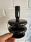 Підсвічник святковий REMY-DEСOR скляний Теллі чорного кольору для тонкої свічки висота 15 см декор для дому, фото 3