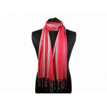 Жіночий шарф червоний у смужку