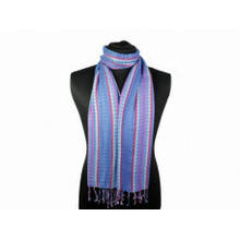 Стильний жіночий шарф у смужку синього кольору