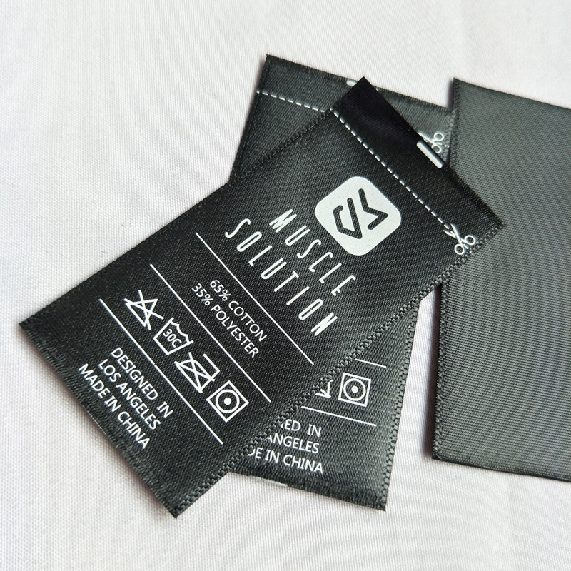 Бирки сатиновые для одежды и белья, чёрные 15х40 мм - фото 1 - id-p1653467124