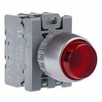 Кнопка выступление. подсветка Красный 1NC кольцо никелированное Spamel SP22-WLC-01-230-LED.