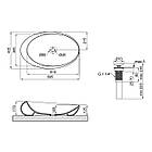 Раковина-чаша Qtap Leo 690x435x180 White з донним клапаном QT11111094W білий, фото 2