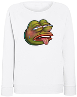 Женский Свитшот Ahegao pepe (белый)