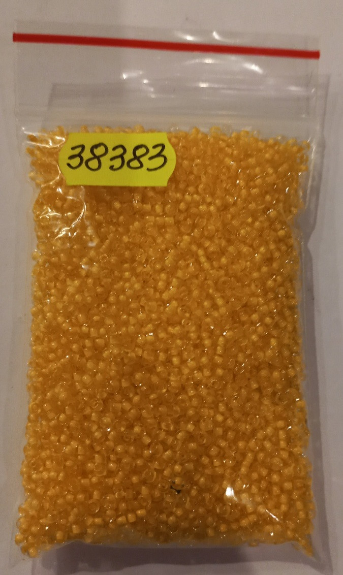 Бісер 10/0, No38383 жовтий з профарбованою серединкою (пач.50 грамів)
