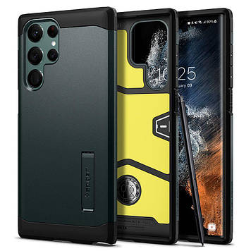 Чохол Spigen для Samsung Galaxy S22 Ultra — Tough Armor, Abyss Green (ACS04519)