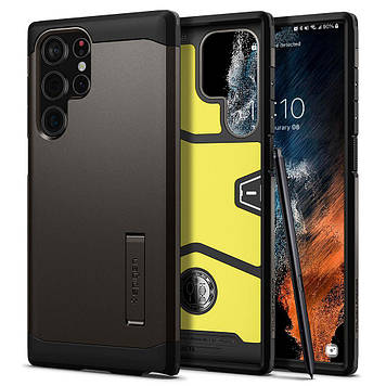 Чохол Spigen для Samsung Galaxy S22 Ultra - Tough Armor, Gunmetal (ACS03924)