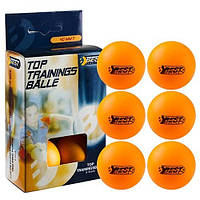 Набор шариков мячиков для настольного тенниса пинг понга Best Sporting 40 мм 6 шт Оранжевый (23101)