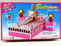 Игрушечная мебель для кукол Барби Gloria Большая кровать с тумбочками 99001