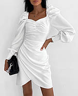 Красивое женское платье Ткань креп-костюмка Цвет чёрный белый Размеры 42-44 46-48