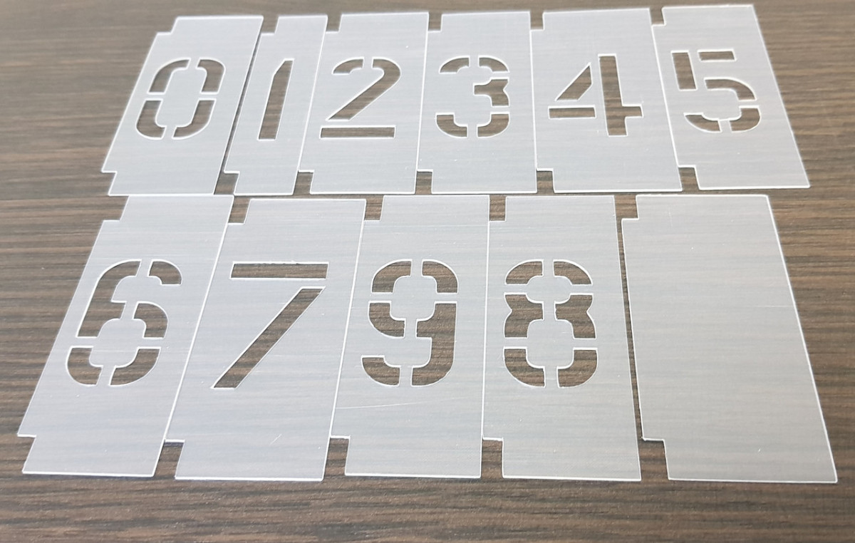 Трафарет з цифрами 0-9 багаторазові з рамкою для набору цифр 20 мм в наявності від 20 до 300 мм, фото 1
