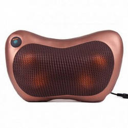 Масажер SUNROZ Neck Massager Pillow масажна подушка для області шиї і голови Коричневий (1304_2)