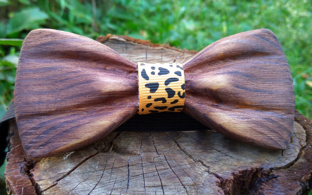 Дерев’яна краватка метелика 3D Leo ручної роботи, серія Зіррікот