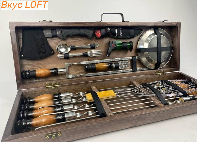 Набор шампуров в кейсе. Набор шампуров для шашлыка. Подарочные наборы ...