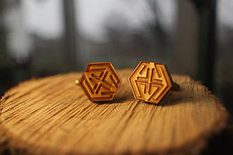 Дерев’яні запонки No 11 ручної роботи