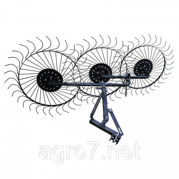 Граблі "Сонечко" для мототрактора 3 ряди, фото 1
