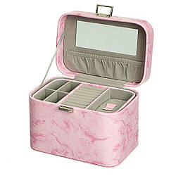 Скринька для прикрас шкірозамінник 22х15х6 см 10505-007/pink
