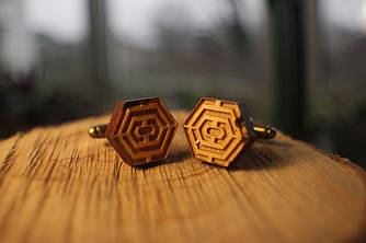 Дерев’яні запонки No 7 ручної роботи