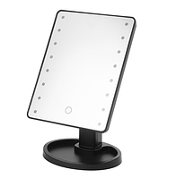 Настільне дзеркало для макіяжу SUNROZ з LED-підсвіткою 22 світлодіоди Чорне (0149)