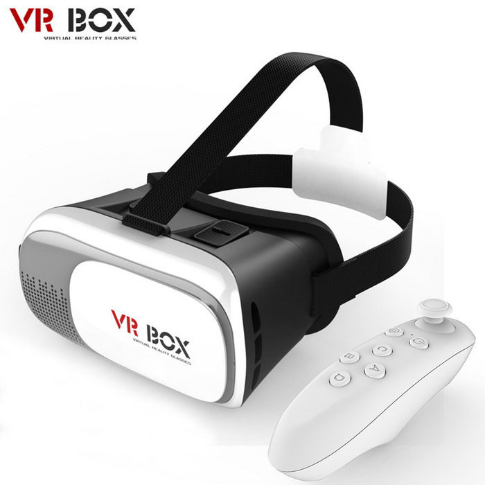 Шолом віртуальної реальності окуляри 3D Virtual VR Box з пультом управління 2-го покоління для Android / IOS