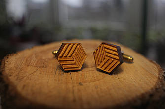 Дерев’яні запонки No 2 ручної роботи