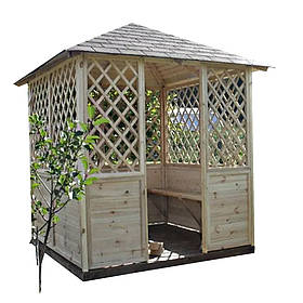 Дерев`яна квадратна альтанка 2 на 2 м, розбірна (на 8-10 осіб) "Минден"