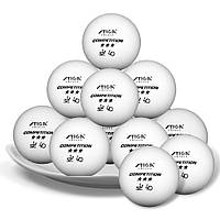 Большой набор шариков мячиков для настольного тенниса пинг понга Stiga 3 звезды 40 мм 144 шт Белые (STW14)