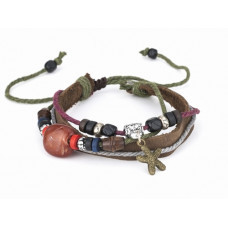 Чоловічий браслет шкіра з підвісками, фото 1