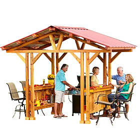 Дерев`яна квадратна альтанка 2 на 2 м, розбірна (на 10-12 осіб) "Люнен"