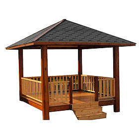 Дерев`яна квадратна альтанка 3 на 3 м, розбірна (на 10-12 осіб) "Тюбинген"