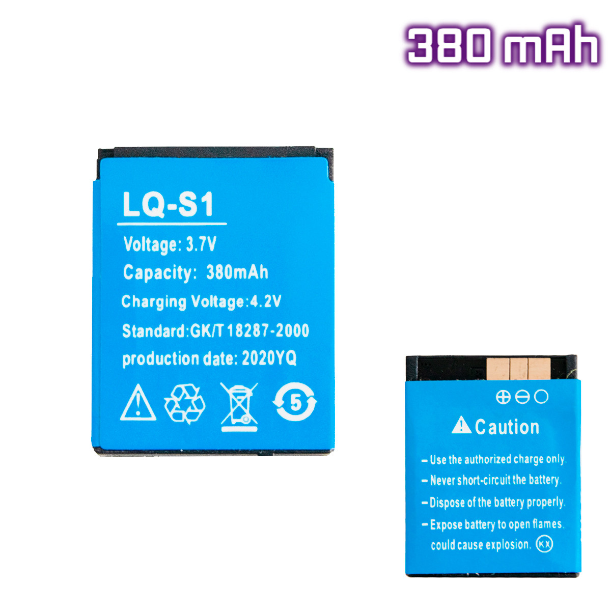 Акумулятор для смарт годинника LQ-S1 3.7V 380mAh акумуляторна батарея для смарт годинника