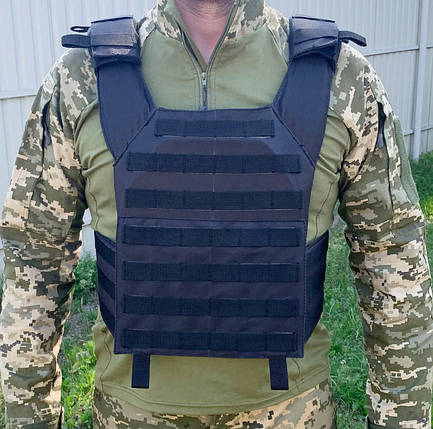 Жилет тактичний Бронежилет Розвантажувальний жилет Novator PL-3 Black Oxford, фото 2