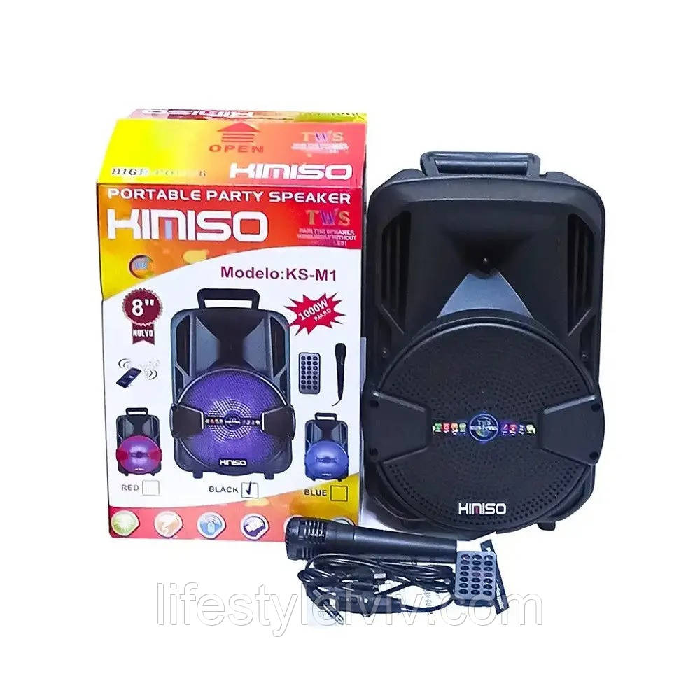 Портативна Bluetooth колонка KIMISO M1 1000Вт / Велика колонка з мікрофоном / Бездротова колонка