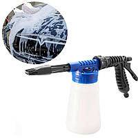 Пистолет-распылитель с насадкой и емкость 1л Сarwash rocket Синий / Устройство для мытья авто