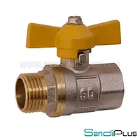 Кран шаровый газ 3/4" ГШ бабочка SD Plus