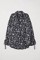 Cорочка, блуза жіноча вільного крою Чорний / Візерунок S H&M 0617878002