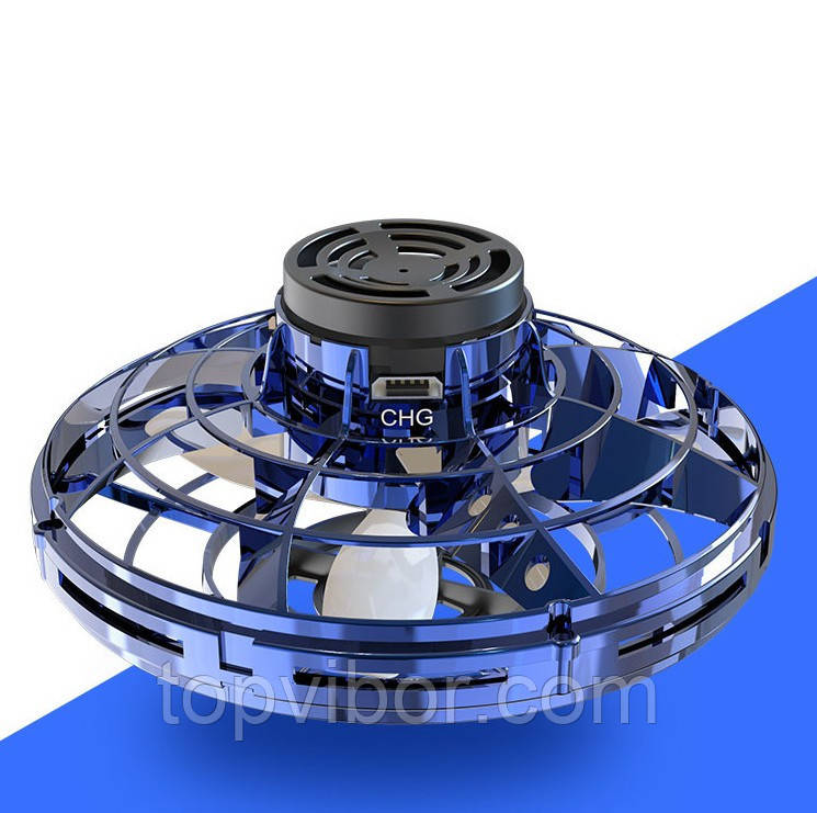 Летающий спиннер FlyNova Fidget Spinner Синий, флай спинер с LED подсветкой | літаючий спінер (ТОП) - фото 2 - id-p1490589546
