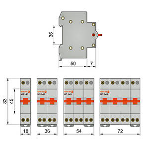 Перемикач навантаження трипозиційний МП 1-63 1P 40A I-0-II 230B/400B Electro, фото 4