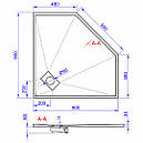 Піддон для душу White п'ятикутний 900*900, фото 3