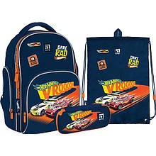 Набір рюкзак Kite + пенал + сумка для взуття SET_HW22-706M Hot Wheels