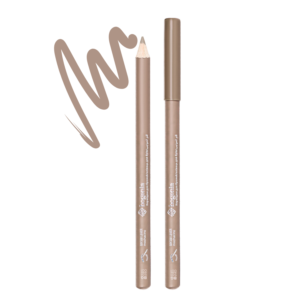 Олівець для брів Bogenia Brow Liner BG501, № 001 Світло-коричневий, фото 1